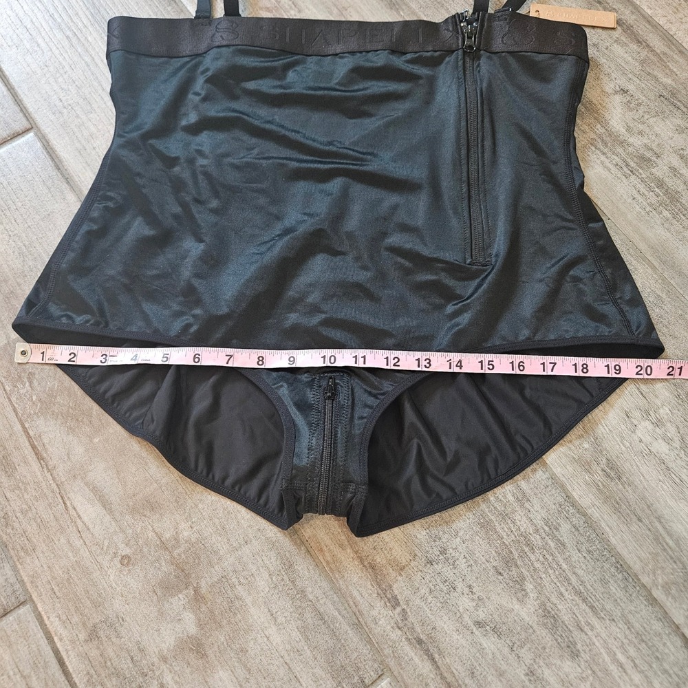 Shapellx SilkSculpt Zipper High-Waisted Brief Bodysuit 4XL Black Tummy Control - Picture 4 of 14
